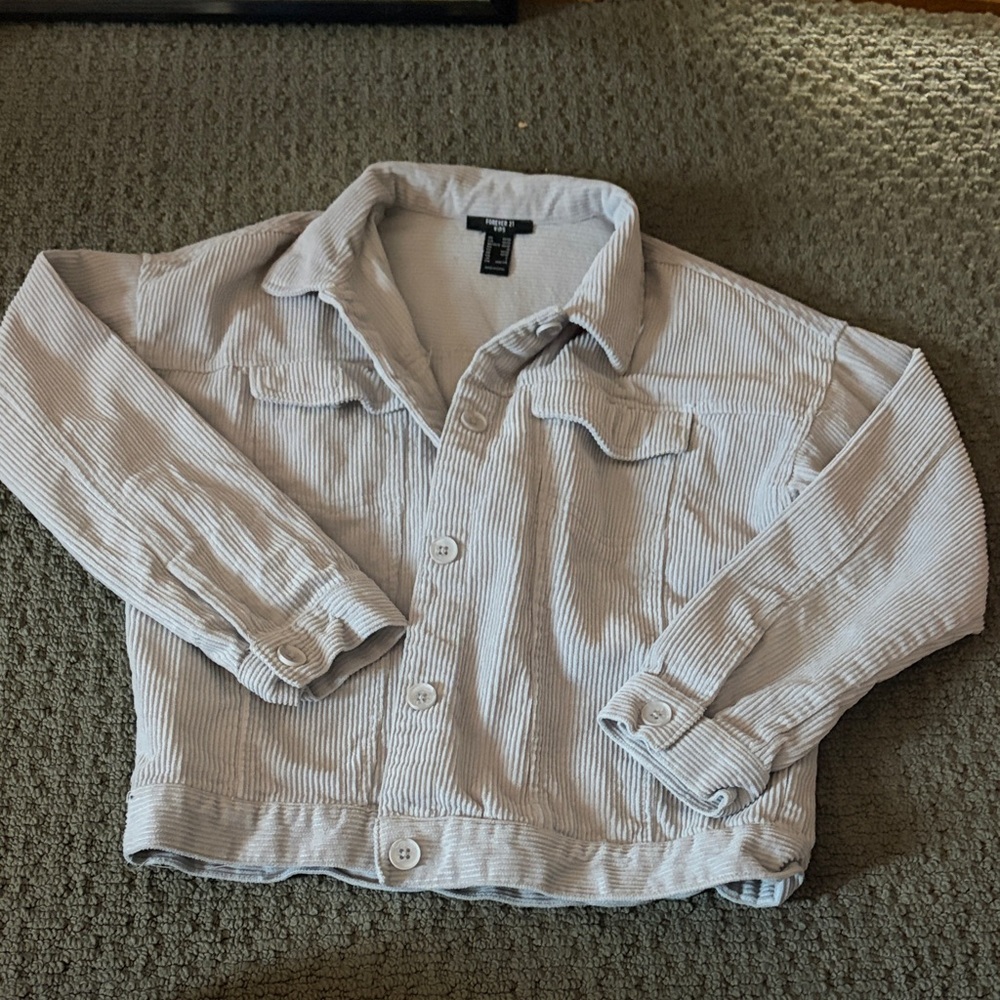 Forever 21 Kids Light Gray Corduroy Jacket